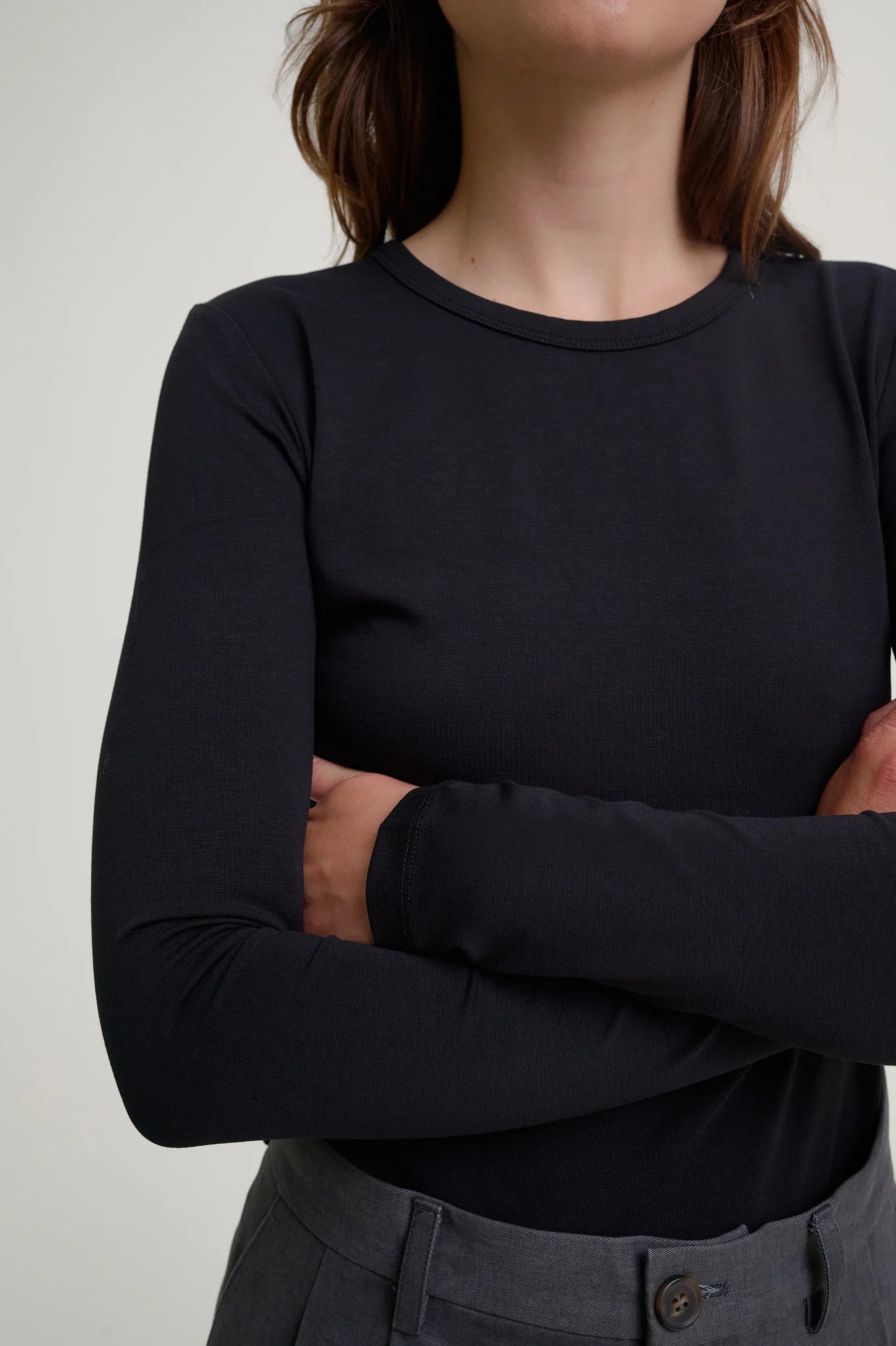 Herman | Fitted Long Sleeve Heather Black