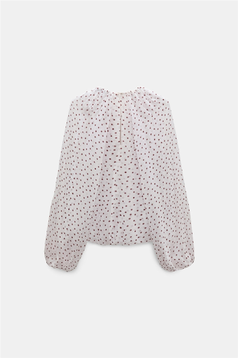 Dorothee Schumacher | Dancing Dots Blouse Small Bordeaux Dots