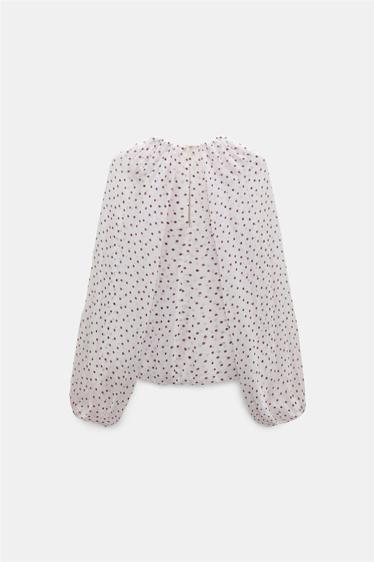 Dorothee Schumacher | Dancing Dots Blouse Small Bordeaux Dots