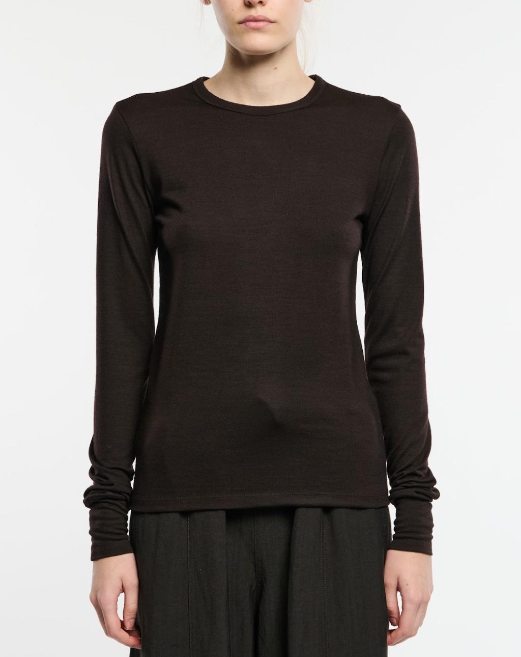 Studio Nicholson | Malin Jersey Long Sleeve Top Black Grape