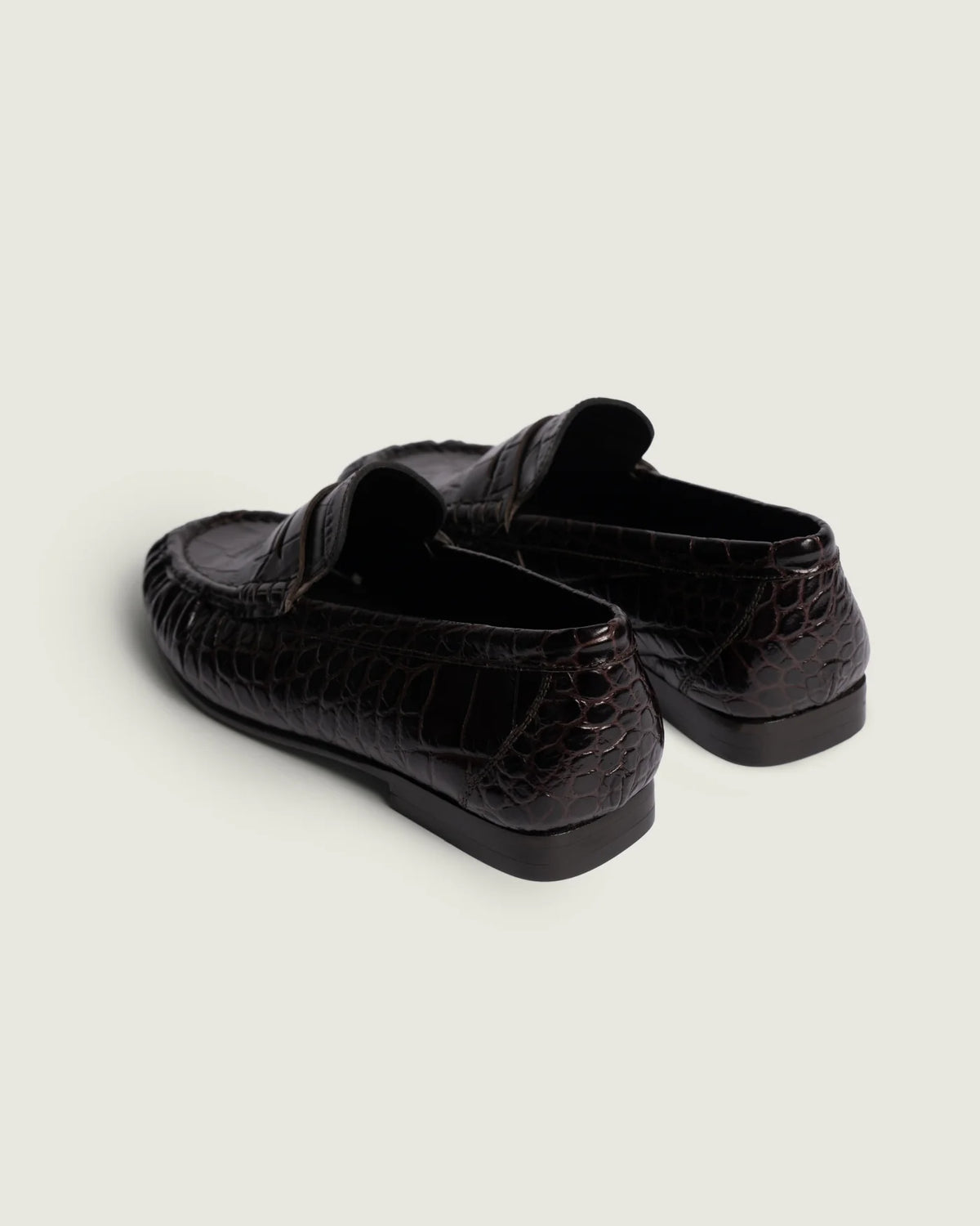 Posa | Penny Loafer Wrinkle Croco Burgundy