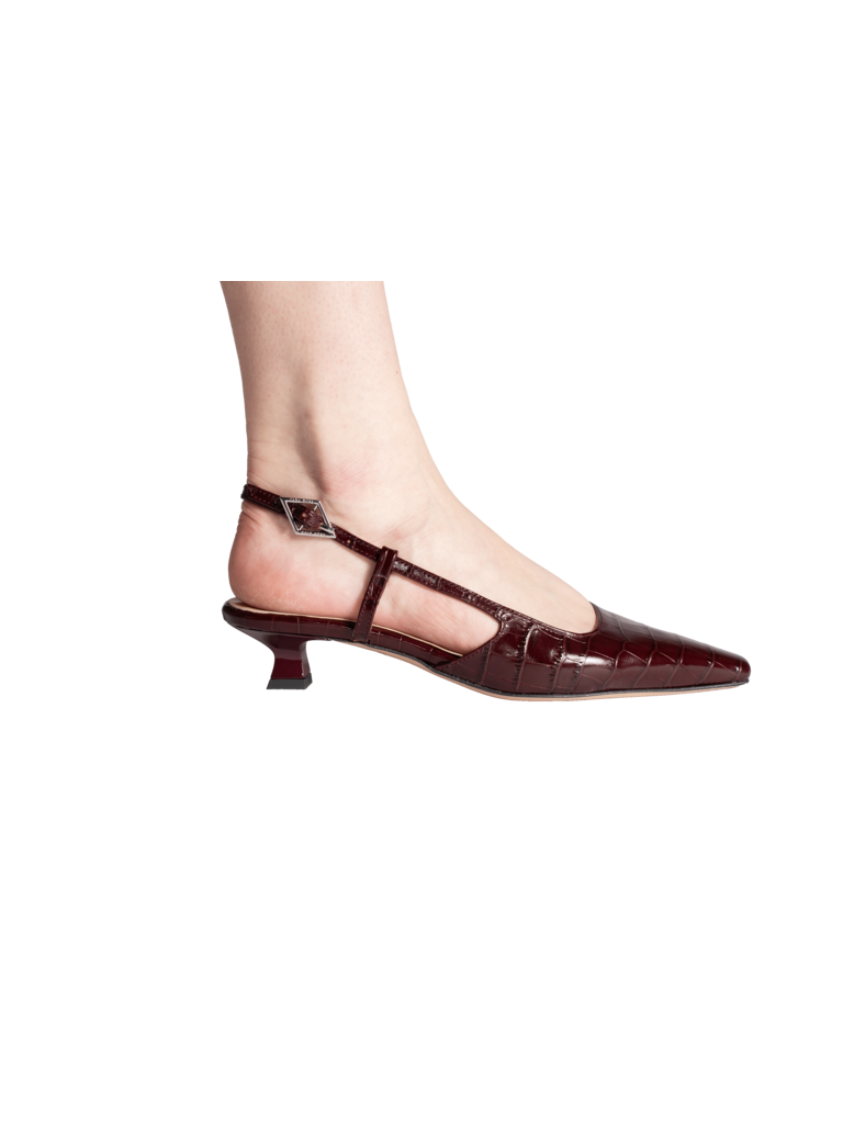 Cara Rosa | Slingbacks Bordeaux Croco