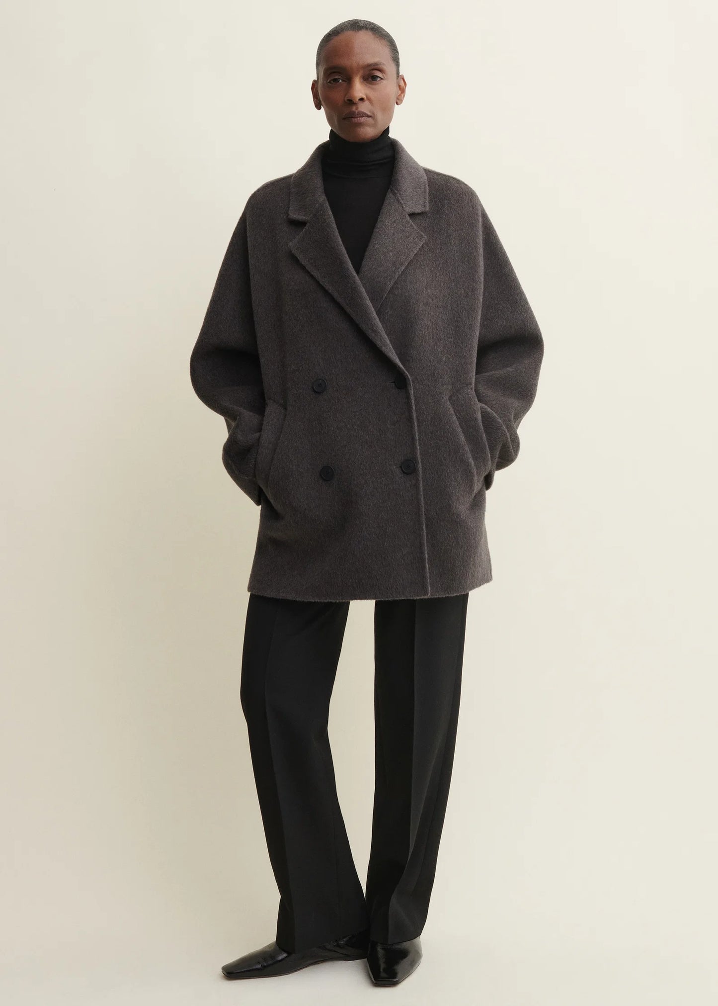 Arma | Aurea Coat Hairy Wool Grey Taupe