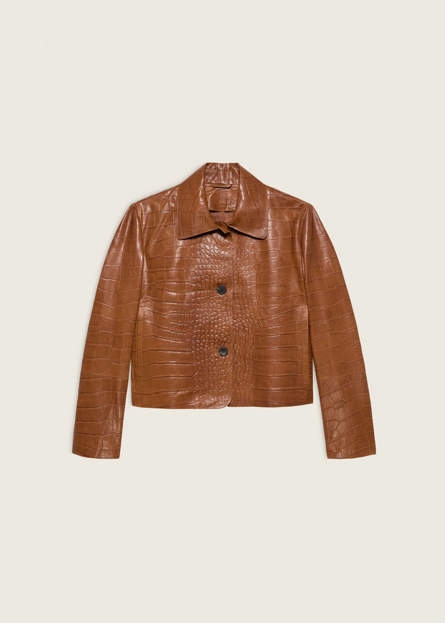 Arma | Emy Lamb Nappa Print Jacket Camel