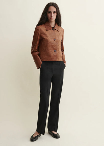 Arma | Emy Lamb Nappa Print Jacket Camel