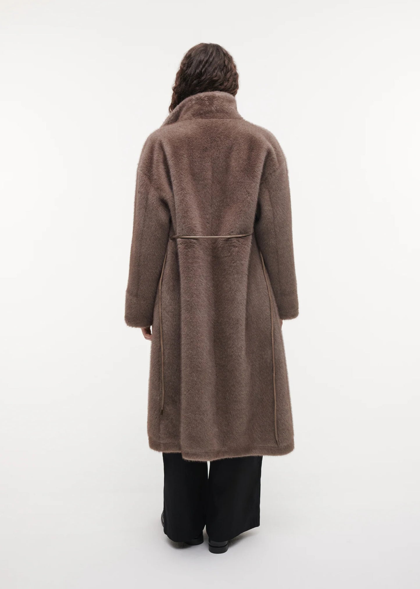 Studio AR | Freja Coat Faux Mink Pebble