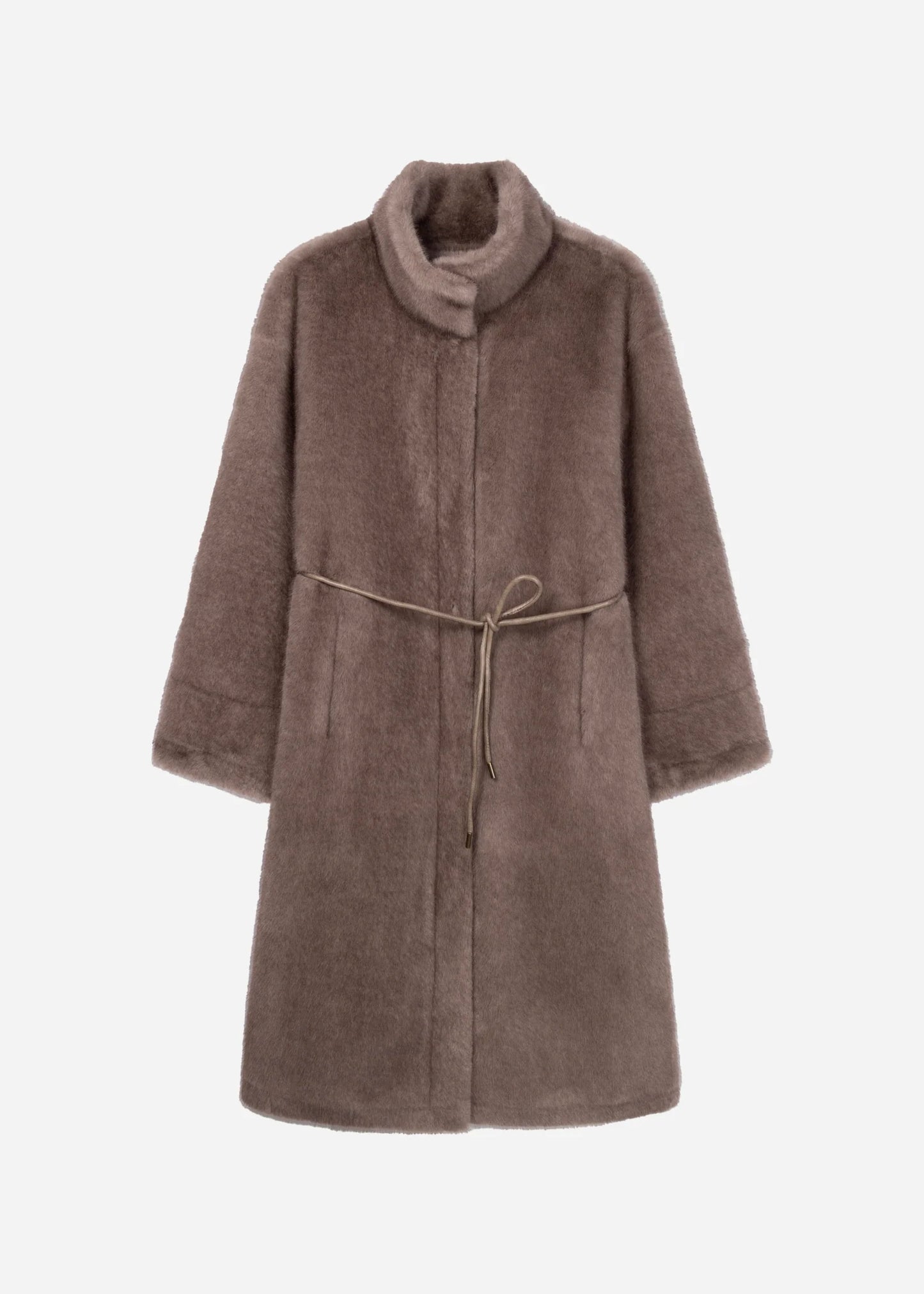 Studio AR | Freja Coat Faux Mink Pebble