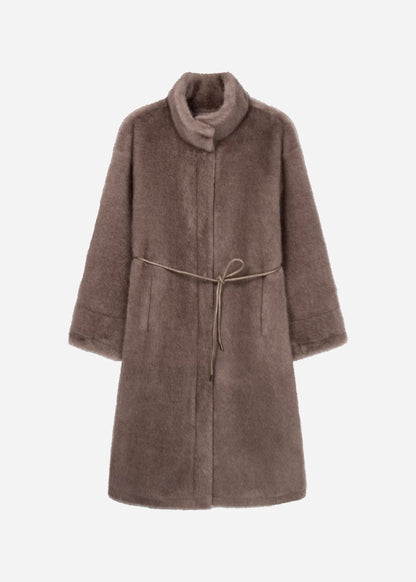 Studio AR | Freja Coat Faux Mink Pebble