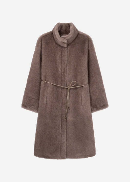 Studio AR | Freja Coat Faux Mink Pebble