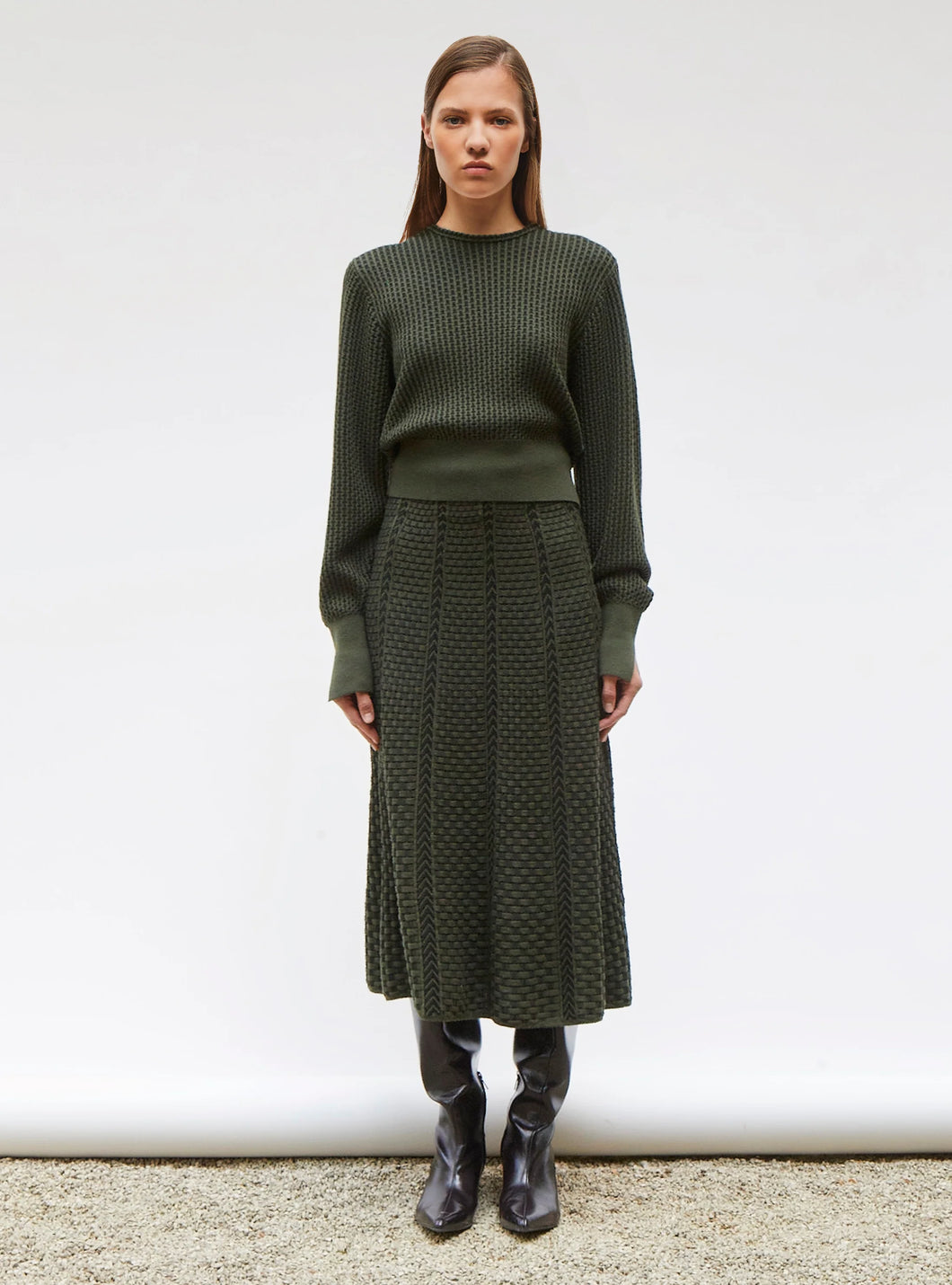 Molli | Dakota Knitted Skirt Khaki