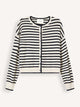 Lisa Yang | Marit Cardigan Oyster/Black Stripes