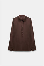 Afbeelding in Gallery-weergave laden, Dorothee Schumacher | Blouse Silk Dark Brown
