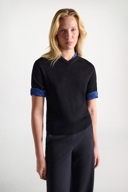 Dorothee Schumacher | Chic Merino Pullover Ink and Midnight
