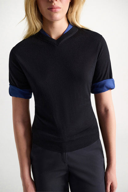 Dorothee Schumacher | Chic Merino Pullover Ink and Midnight