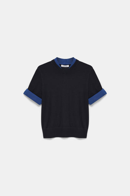 Dorothee Schumacher | Chic Merino Pullover Ink and Midnight