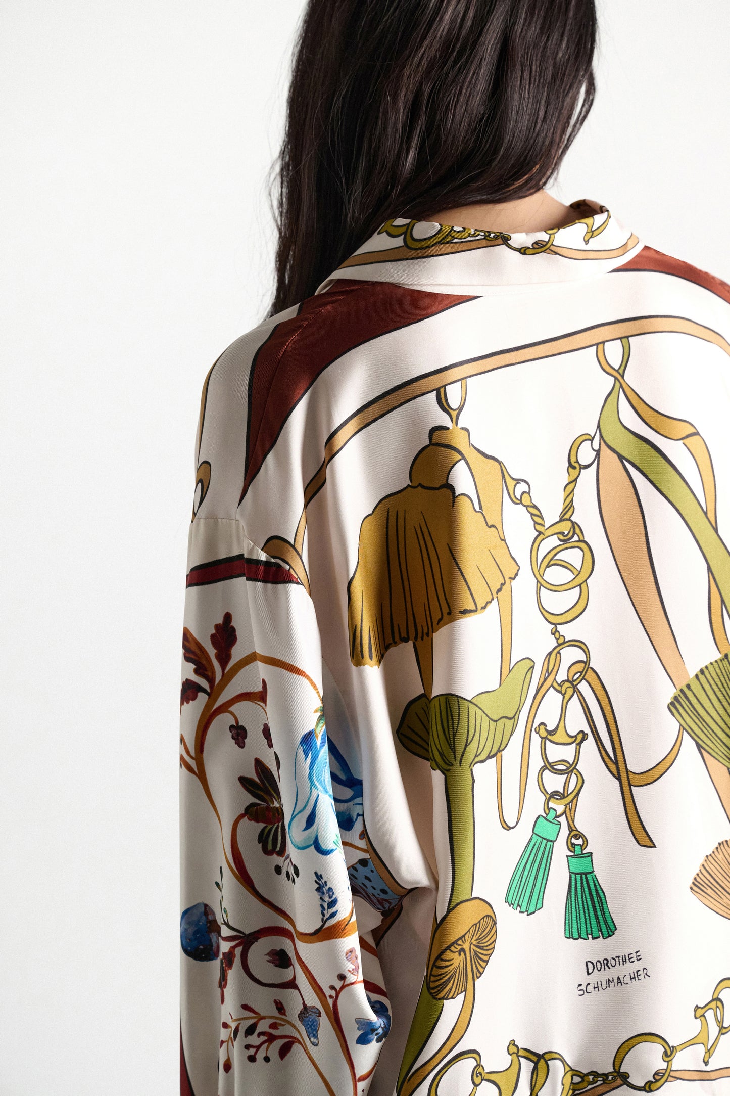 Dorothee Schumacher | Cosmic Funghi Blouse Brown Ribbon Scarf