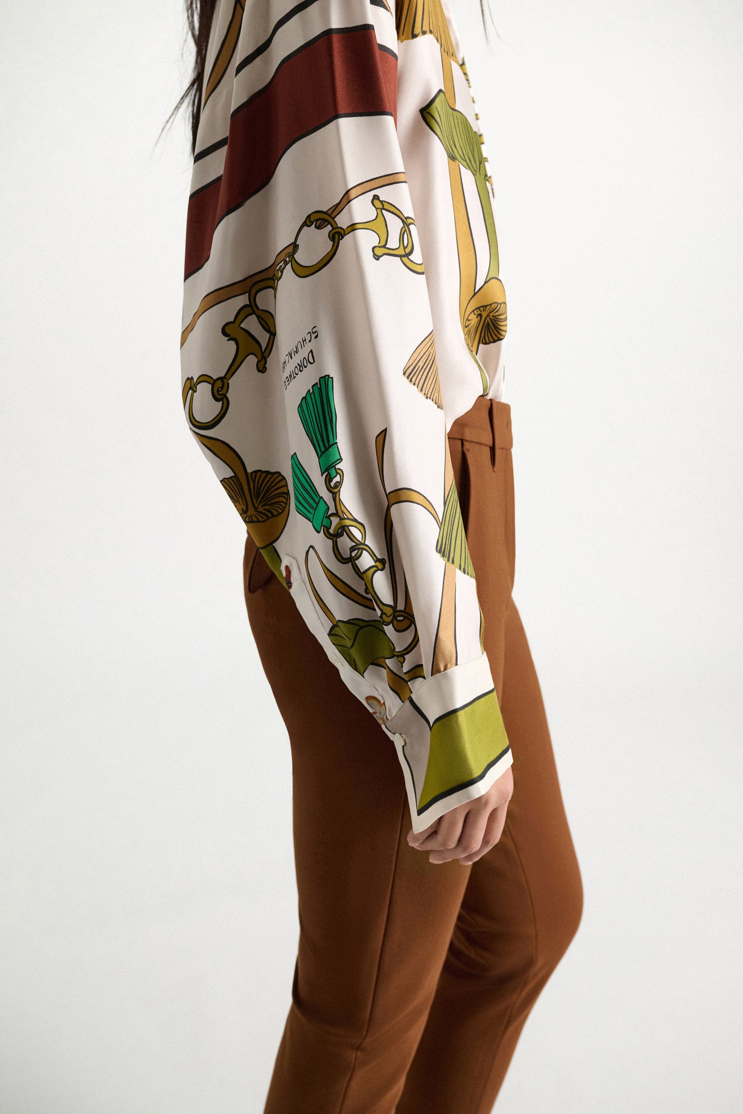 Dorothee Schumacher | Cosmic Funghi Blouse Brown Ribbon Scarf