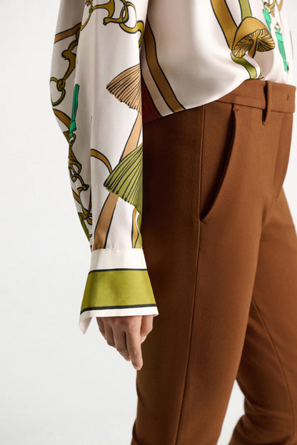 Dorothee Schumacher | Cosmic Funghi Blouse Brown Ribbon Scarf