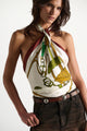 Dorothee Schumacher | Cosmic Funghi Scarf Top Brown Ribbon Scarf
