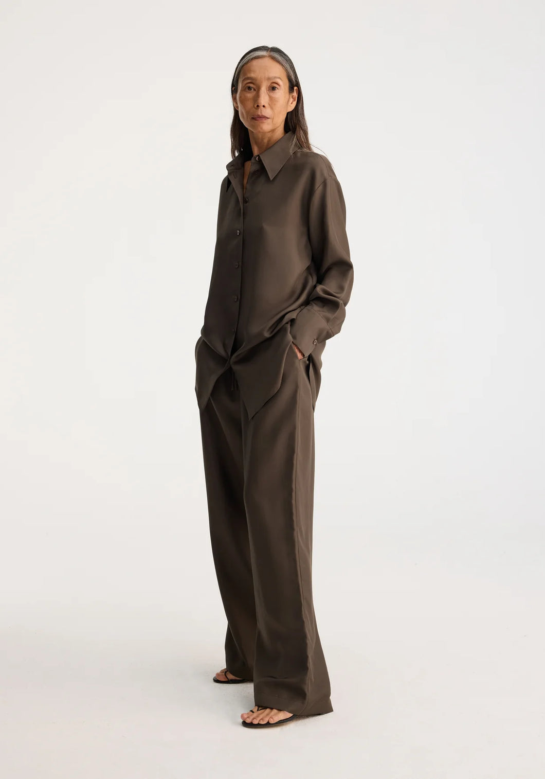 Róhe Silk Shirt Earth
