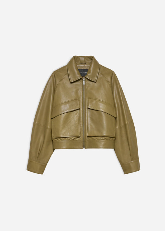 Studio AR | Ana Leather Jacket Pesto