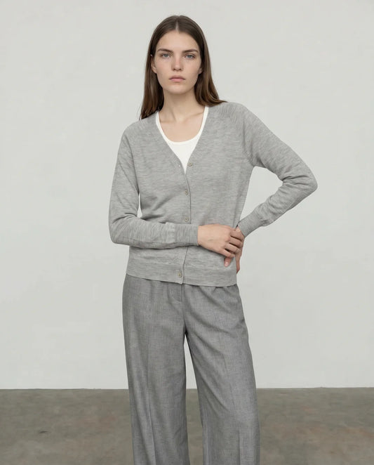 Nonchi | The Amélie Silk Cardigan Morning Mist