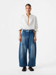 Studio Nicholson | Chalco Denim Wide Crop Pants Worn Wash Indigo