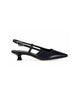 Cara Rosa Laura Slingbacks Python Embossed Leather blue Jeans kitten heel mules