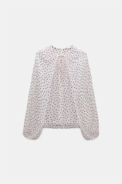 Dorothee Schumacher | Dancing Dots Blouse Small Bordeaux Dots