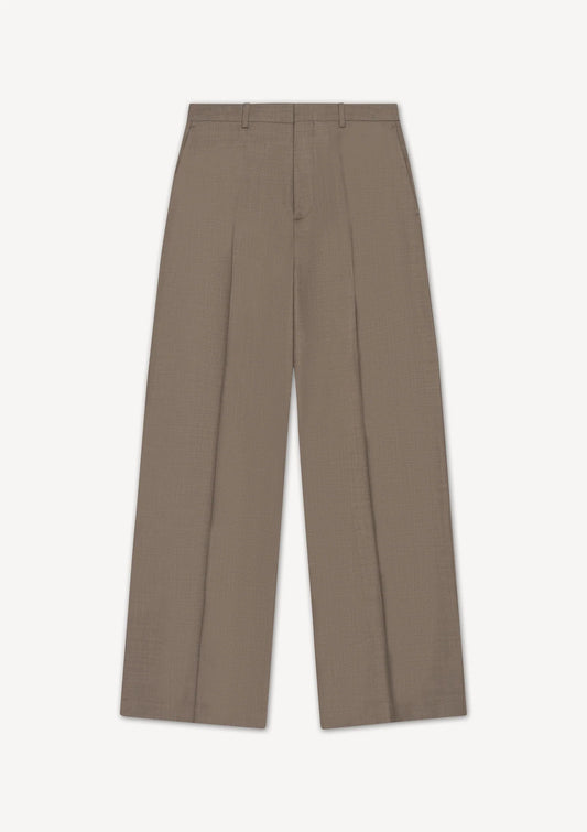 Herman | Wide Leg Trousers Brown Melange