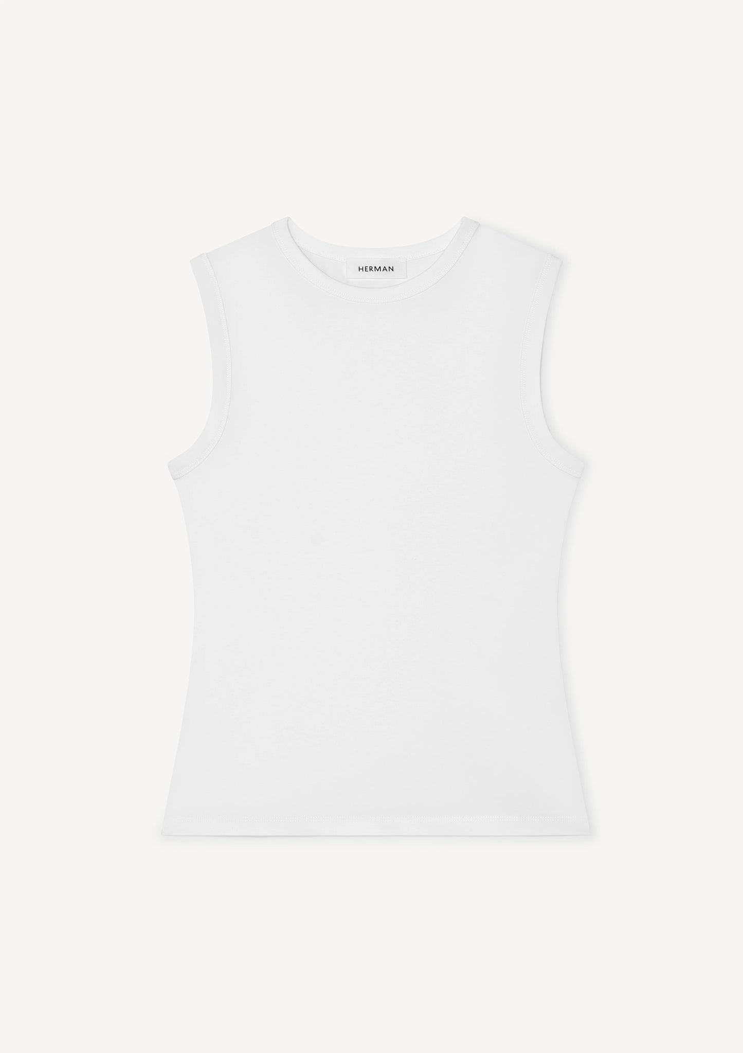 Herman | Fitted Crewneck Tank White