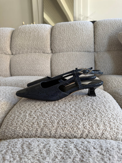 Cara Rosa | Laura Slingbacks Python Embossed Leather Jeans