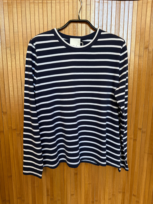 Allude | T-shirt Stripe Navy Long Sleeve