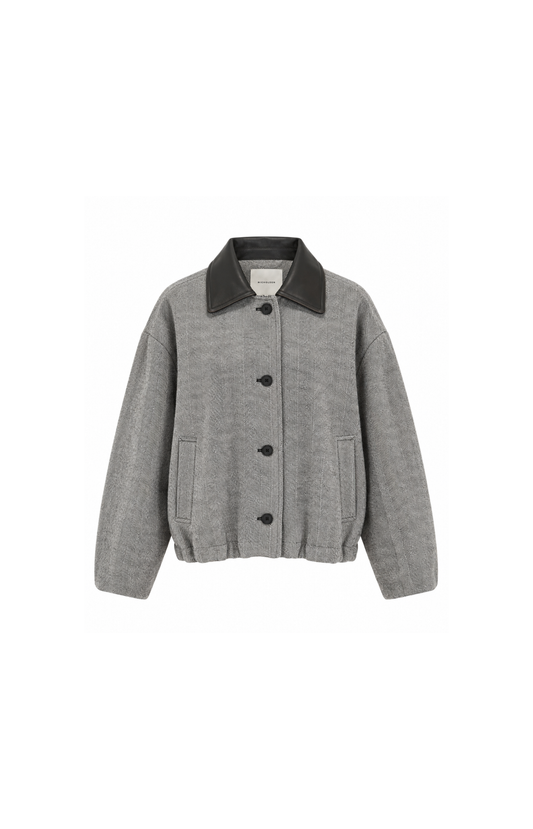Studio Nicholson | Seberg Leather Collar Jacket Black