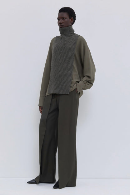 Christian Wijnants | Kawsar Ribbed Bib Turtle Neck Forest Melange