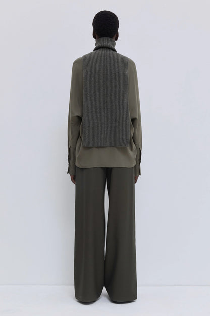 Christian Wijnants | Kawsar Ribbed Bib Turtle Neck Forest Melange