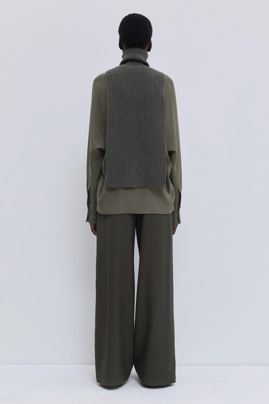 Christian Wijnants | Kawsar Ribbed Bib Turtle Neck Forest Melange