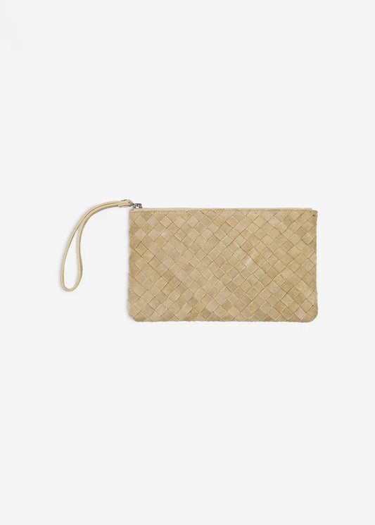 Studio AR | LIA Woven Gritty Suede Clutch