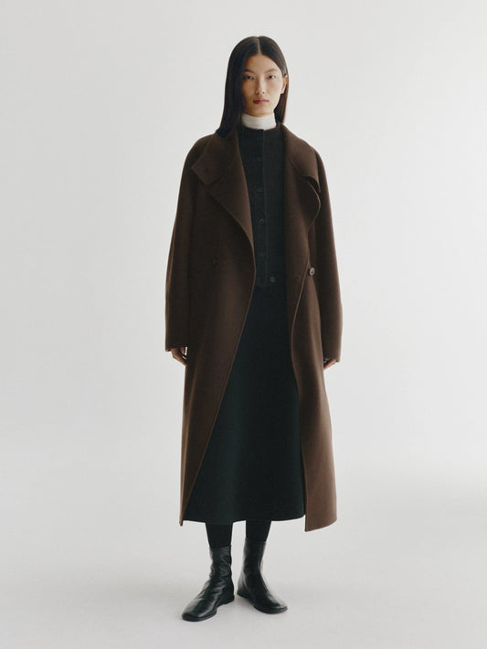 Lisa Yang | Doublé Button Coat Dark Oak