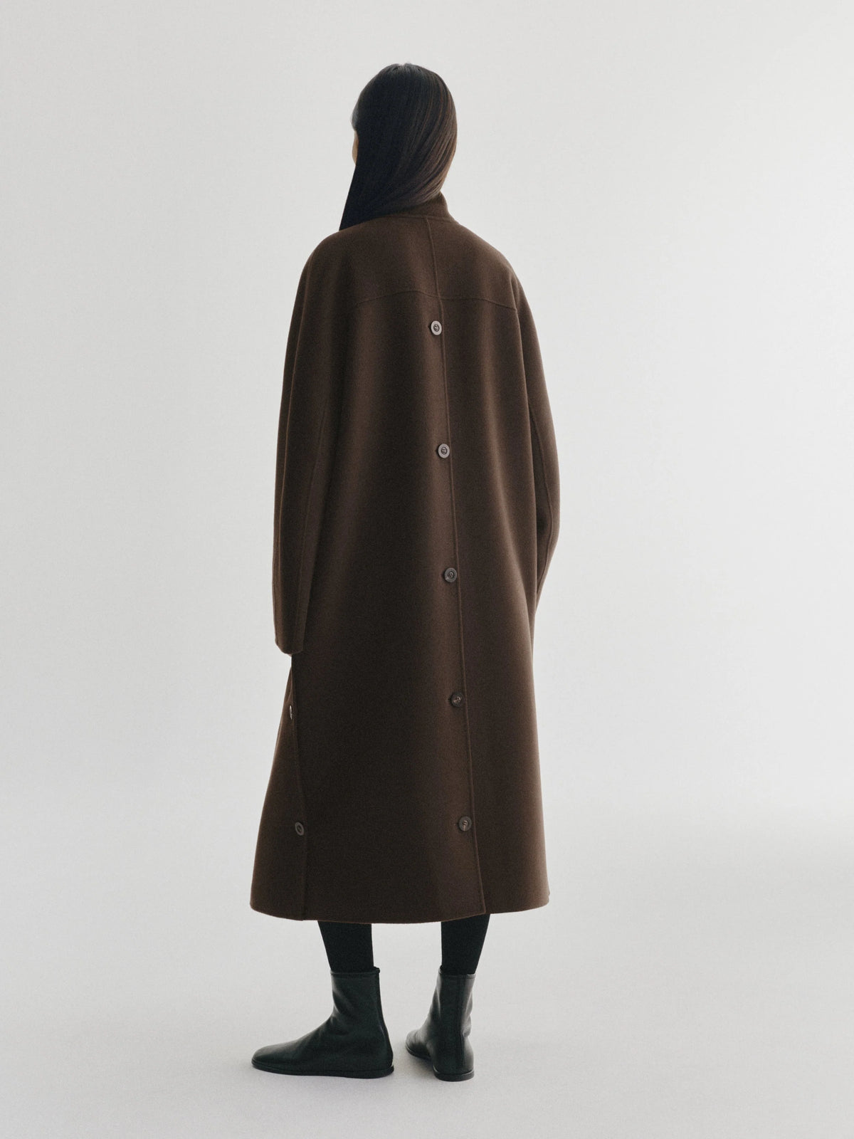 Lisa Yang | Doublé Button Coat Dark Oak