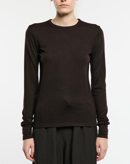 Studio Nicholson | Malin Jersey Long Sleeve Top Black Grape