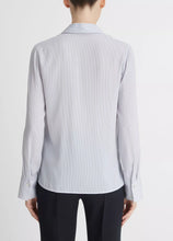 Afbeelding in Gallery-weergave laden, Vince Micro-Stripe Stretch-Silk Pullover Blouse
