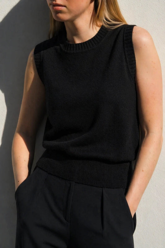 Nonchi cashmere the Mediterranean Top gebreid zwart