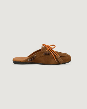 POSA | Boat Loafer Mule Beads Tobacco