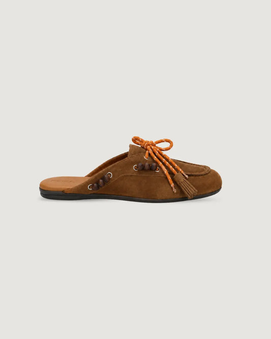 POSA | Boat Loafer Mule Beads Tobacco