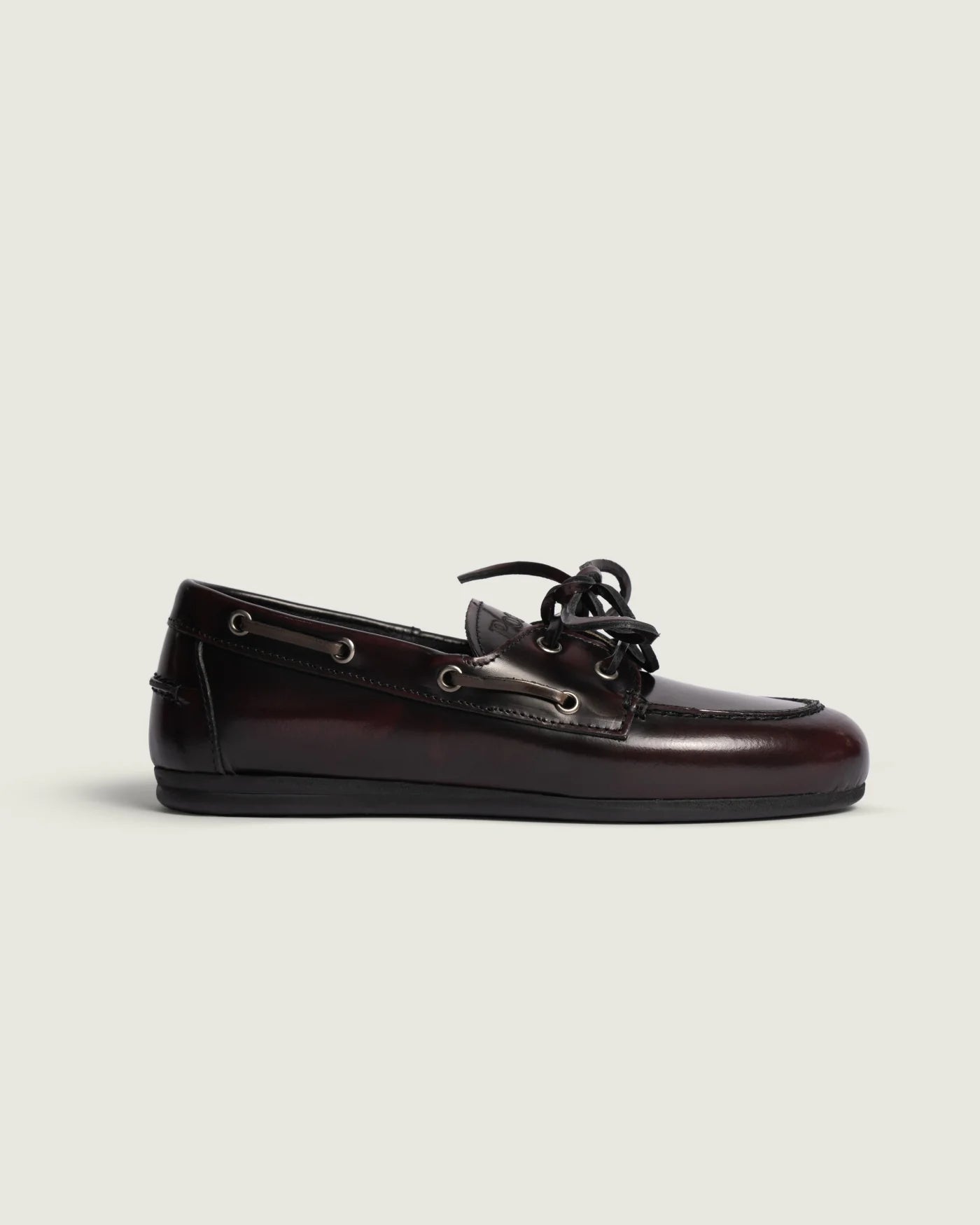 Posa | Boat Loafer Box Leather Burgundy