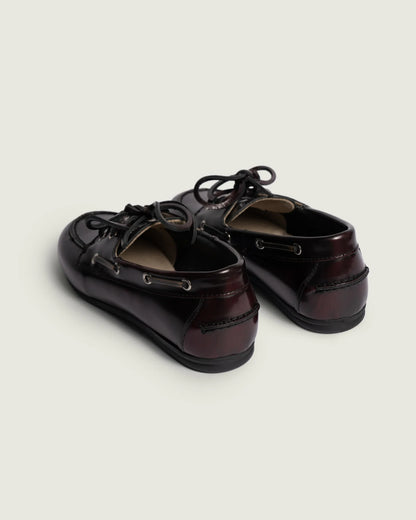 Posa | Boat Loafer Box Leather Burgundy