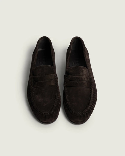 Posa | The Posa Penny Loafer Suede Brown