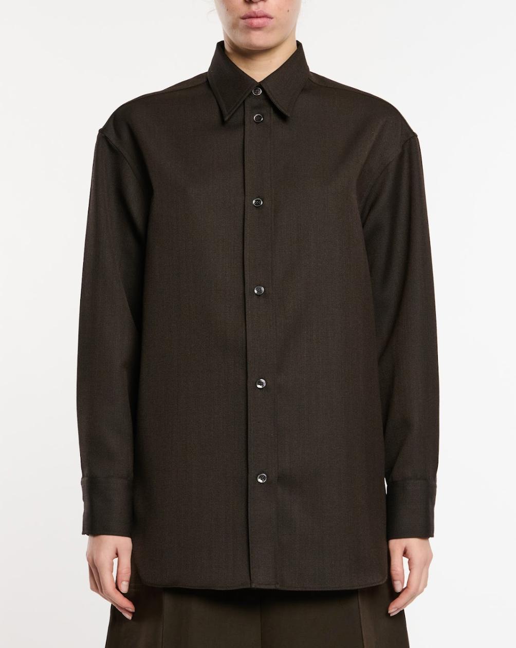 Studio Nicholson | Rouen Overshirt Oversized Shirt Coffee