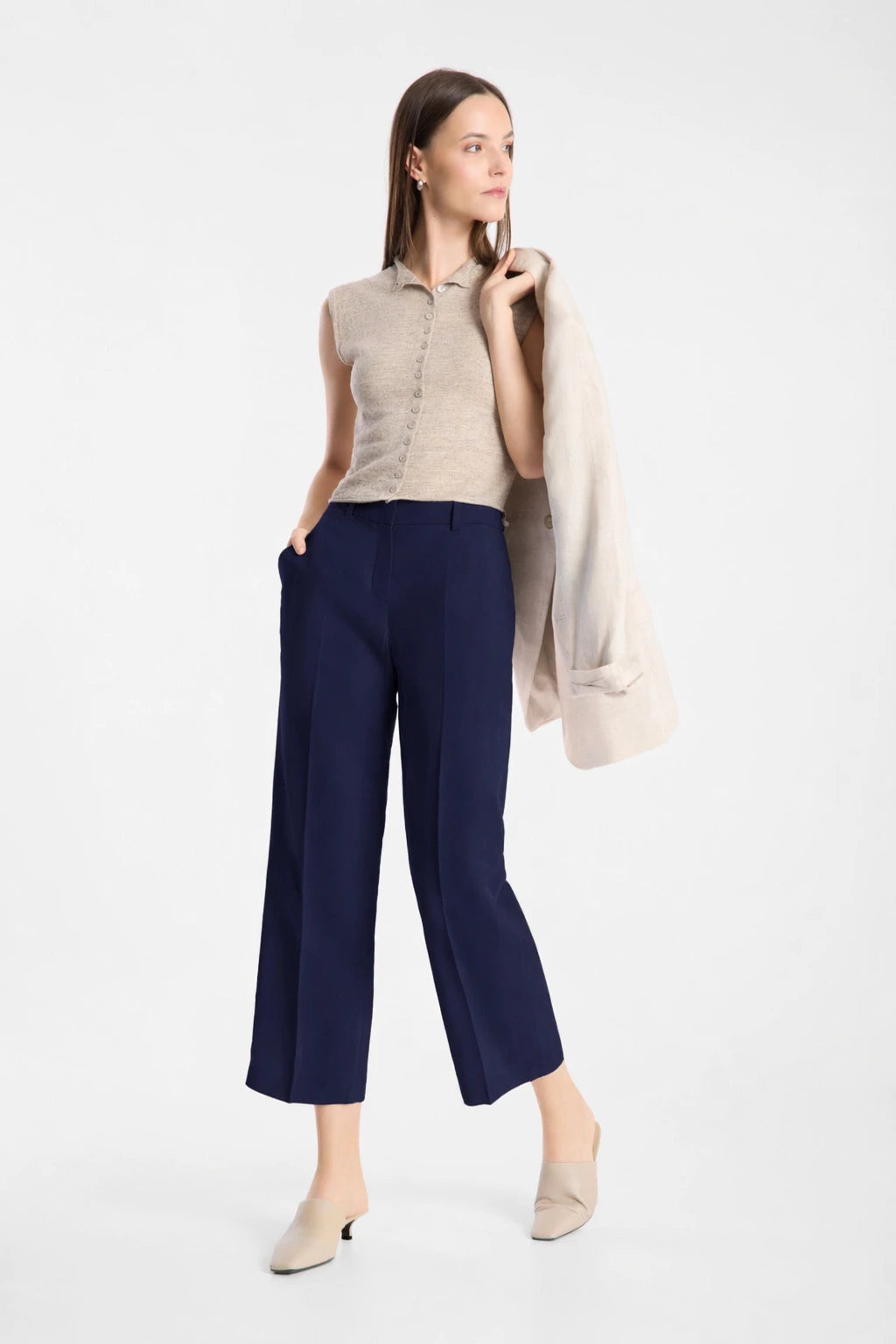 Raffaello Rossi Olessa pantalon Marineblauw
